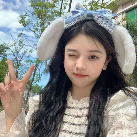 Милая повязка на голову с бантом и пушистыми ушками, мягкая эластичная повязка на голову для косплея на Хэллоуин, для детей, взрослых и девочек