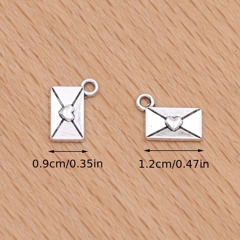 30 штук серебряных украшений-конвертов из цинкового сплава, подвески для DIY-украшений, для изготовления ожерелий и сережек своими руками