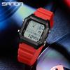 Luxury SANDA 6307 Casual Men's LED Electronic Watch Waterproof Sports Alarm Clock Multi functional Student Fashion Watch