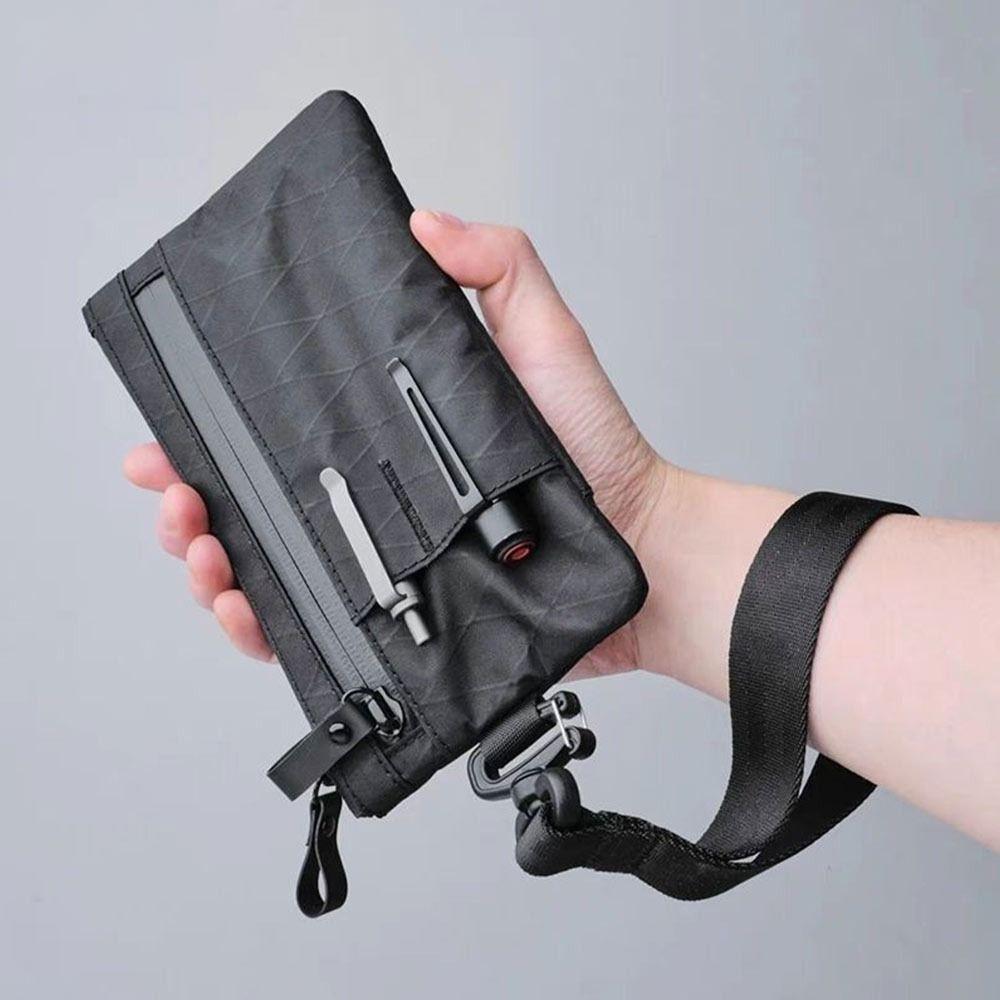 Всепогодный мужской функциональный кошелек с внешними слотами, блокировкой RFID, держателем для кредитных карт, ремешком на запястье, застежкой-молнией