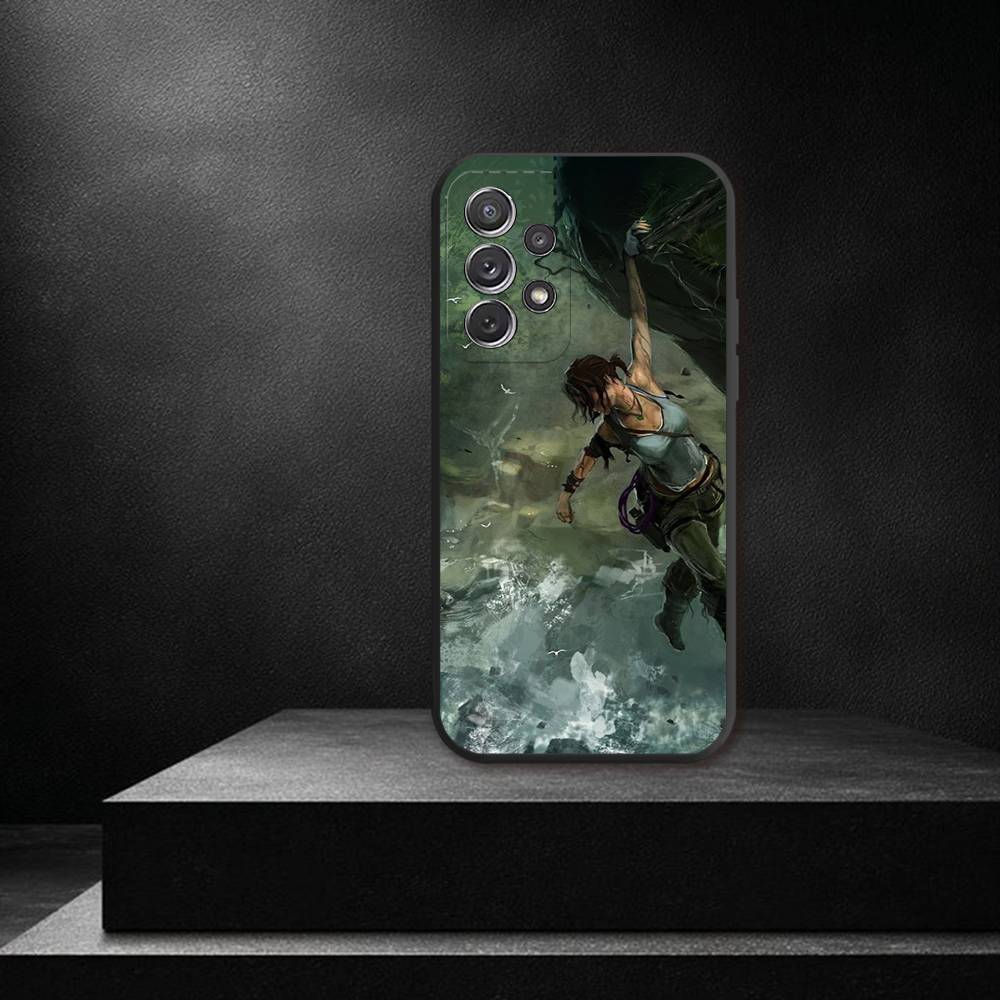 Крутой чехол для телефона L-Lara C-Croft для Samsung S 25,24,23,22,30,21,10,9,Ultra,Plus,Lite,FE,4,5G Черный Мягкий чехол