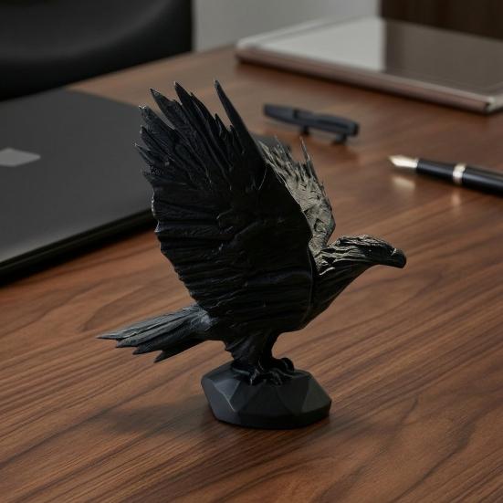 Eagle Ornament Matte Black with Stable Eagle Figure Non-Slip