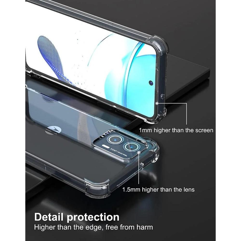Противоударный чехол Airbag TPU для Motorola Moto G04 G14 G24 Power G34 G54 G84 G13 G23 G53 G73 защитный ультратонкий прозрачный чехол с полной защитой