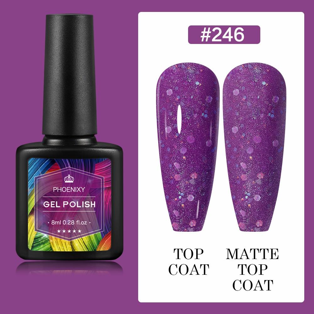 PHOENIXY 8 мл гель-лак для ногтей, полуперманентный гель, блестящий гель, отмачиваемый блестящий стартовый набор, маникюрный набор для маникюрного салона