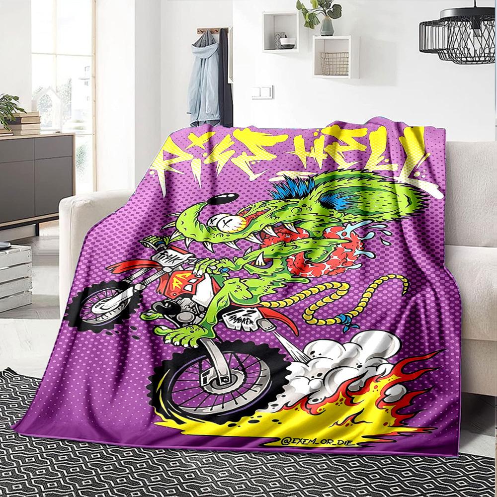 1pc Ride Hell Soft Flannel All Season Throw for Home, Office, Outdoor UseDurable Comfort Soft Warm Throw for Home