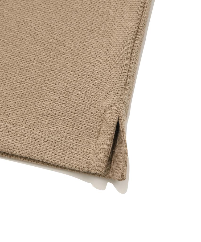 COVERNAT Open Collar Pocket T-Shirt Beige