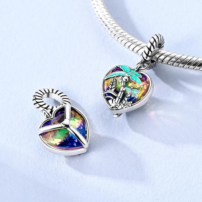 Golden Charms Bead 925 Silver Tree of Life Colorful Zirconium Elephant Fit Bangle Bracelet DIY Jewelry Gifts