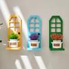 1Pc Plant Stand Warm Wood Rural Style Wall Hanging Retro Storage Rack Wall Decoration Tricolor
