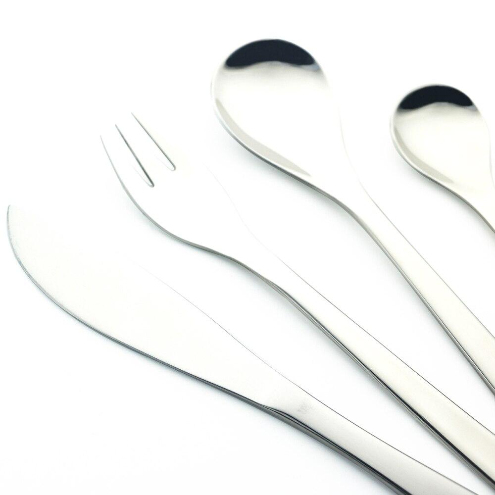 6 шт., серебро 18/10, тип столовой посуды, гладкая нержавеющая сталь, набор обеденных ложек, дорожные столовые приборы, посуда, кухонная вечеринка, дом