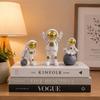 3pcs Astronaut Figurine Home Decor Statue Sculpture Showpiece Golden (Golden B), Polyvinyl Chloride