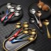 304 Stainless Steel Smooth Premium Spoon Multiple Colors Cute Dessert Spoon for Home Use Round Head Thick Gold Silver Spoon