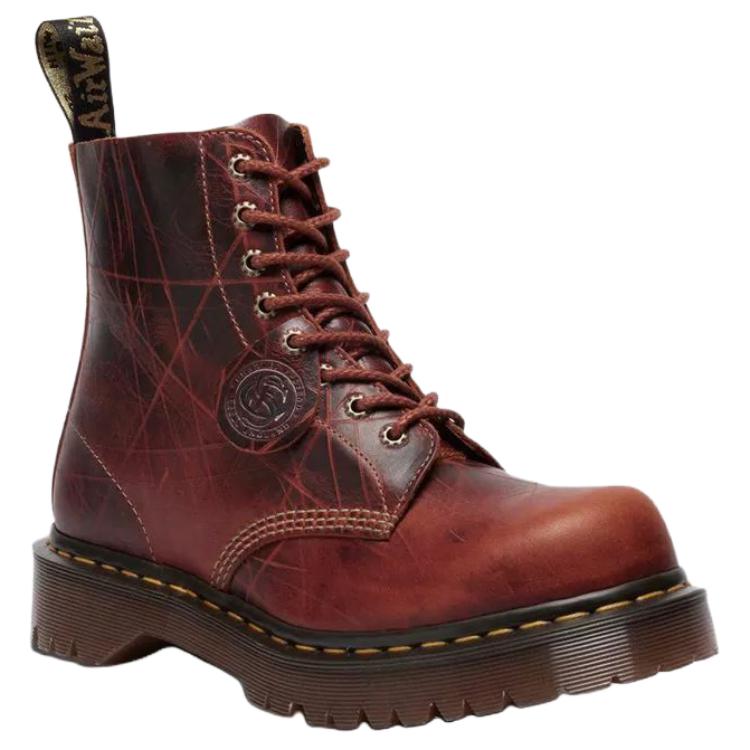 Dr. Martens 1460 Кожа Pascal Универсальные винтажные ботинки Ботинки унисекс Карамельно-коричневый 41597200