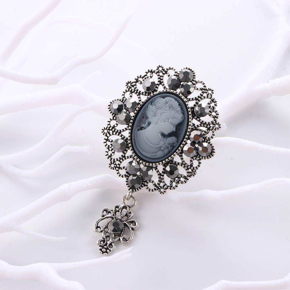 Wedding Party Antique Flower Princess Vintage Cameo Brooch Women Pendant Victorian Stone Pin Brooch