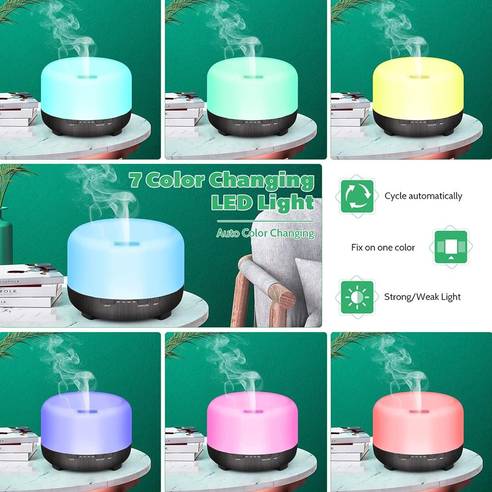 500ml Ultrasonic Essential Oil Diffuser with Remote Control for Large Rooms Quiet Aromatherapy Humidifier for Home Wellness