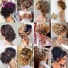 Synthetic Chignon for Women Messy Scrunchie 2 Plastic Comb Elastic Band Updo Cover Hairpiece Extension Hair Bun