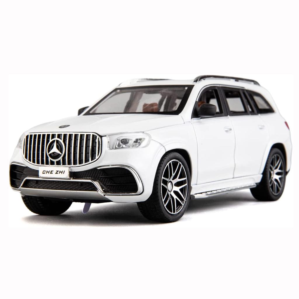 1/24 масштабная литая под давлением модель автомобиля Benz GLS63 AMG из сплава, коллекционная игрушечная машинка с откатным механизмом со светом и звуком, игрушечный автомобиль для взрослых мальчиков, подарок