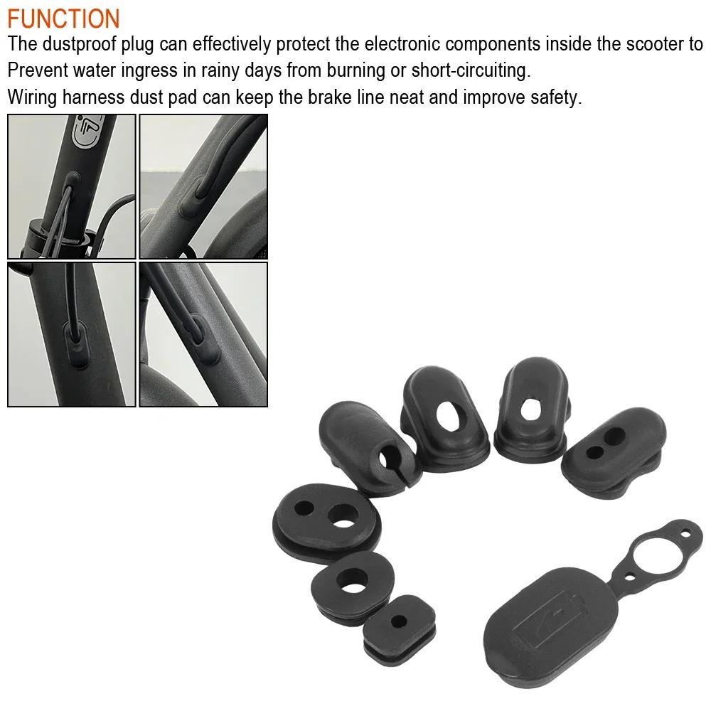 Пылезащитная заглушка для электросамоката Ninebot F20 F25 F30 F40, порт зарядки аккумулятора, герметичный порт тормоза, силиконовый чехол для карты