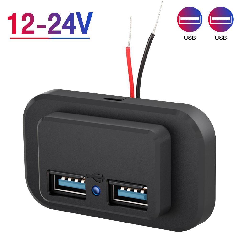 Автомобильное зарядное устройство QC3.0 PD, быстрая зарядка, двойная USB-розетка, панель, адаптер питания для грузовиков, кемперов, караванов, аксессуары 12/24 В