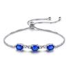 Blue Cz Tennis Bracelet -925 Sterling Silver