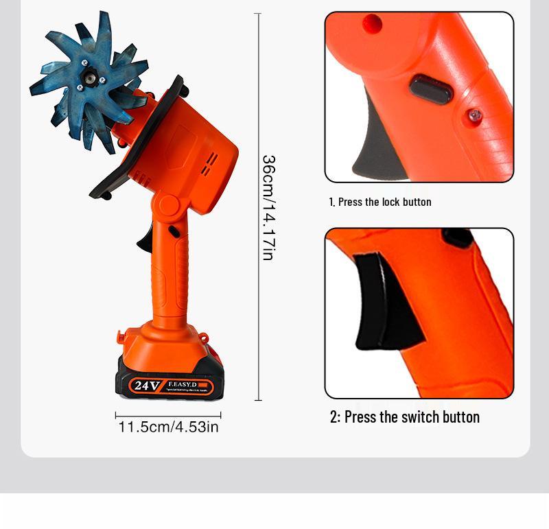 Wireless Electric Micro-Tiller: Handheld Lithium Battery Hoe for Garden Weeding & Soil Loosening