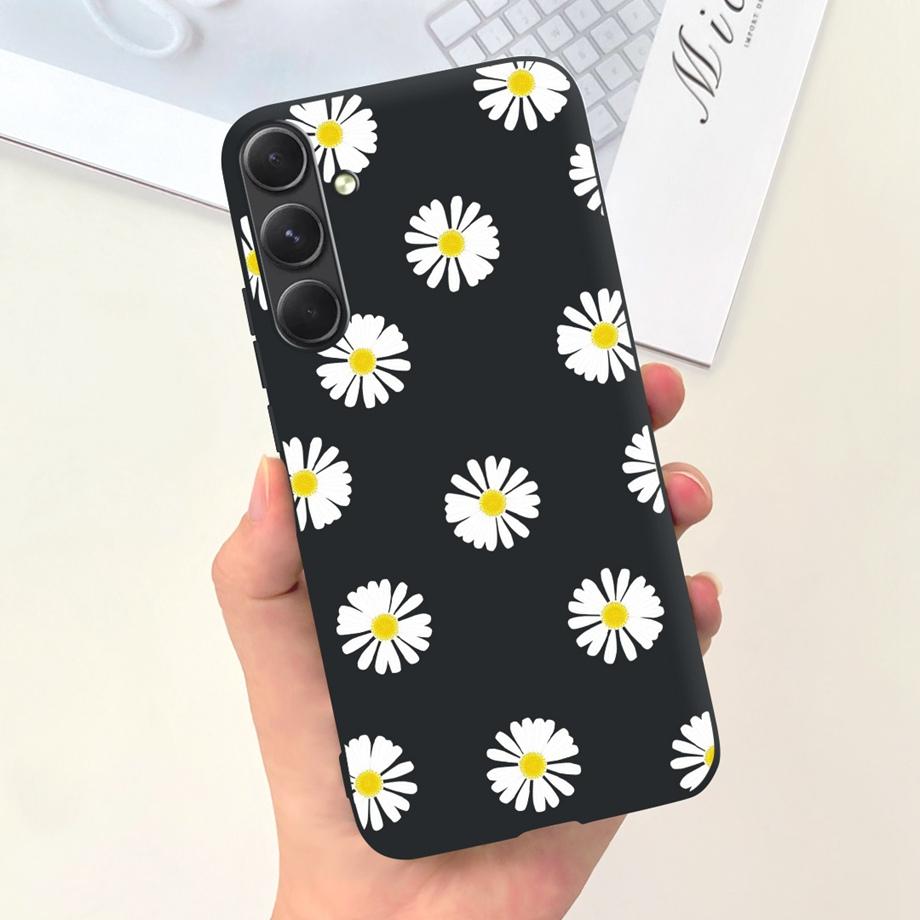 For Funda Samsung Galaxy A55 5G Case Daisy Stylish Painting Soft SIlicone TPU Bumper For Samsung A55 A55 5G GalaxyA55 Coque Etui