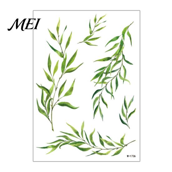 Fun Family Tattoo Stickers Fake Vine Tattoos, Waterproof Leaf Temporary Stickers, Green Plant Non-irritating Tattoos Ivy Body Art for Women