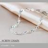 Gin No Wide Screw Chain Silver 925 17cm Simple Double Curb Chain [Shinjuku Kura] 3.1mm Bracelet, Approx. Long, Women's