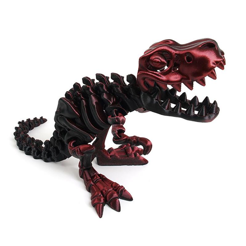 3D Printed Dragon Set Crafts Model Fidget Toy Rotatable Tyrannosaurus Rex Skeleton Dinosaur Decoration Gift for Kids Birthdays
