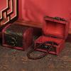 Wood Box Vintage Dust-proof Exquisite Floral Texture Antique Wood Jewelry Case Organizer Household Supplies