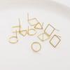 Геометрические серьги-гвоздики из квадратной проволоки с покрытием 14K золотом, сохраняющие цвет, 12 мм - Дизайн "Круг и Треугольник"