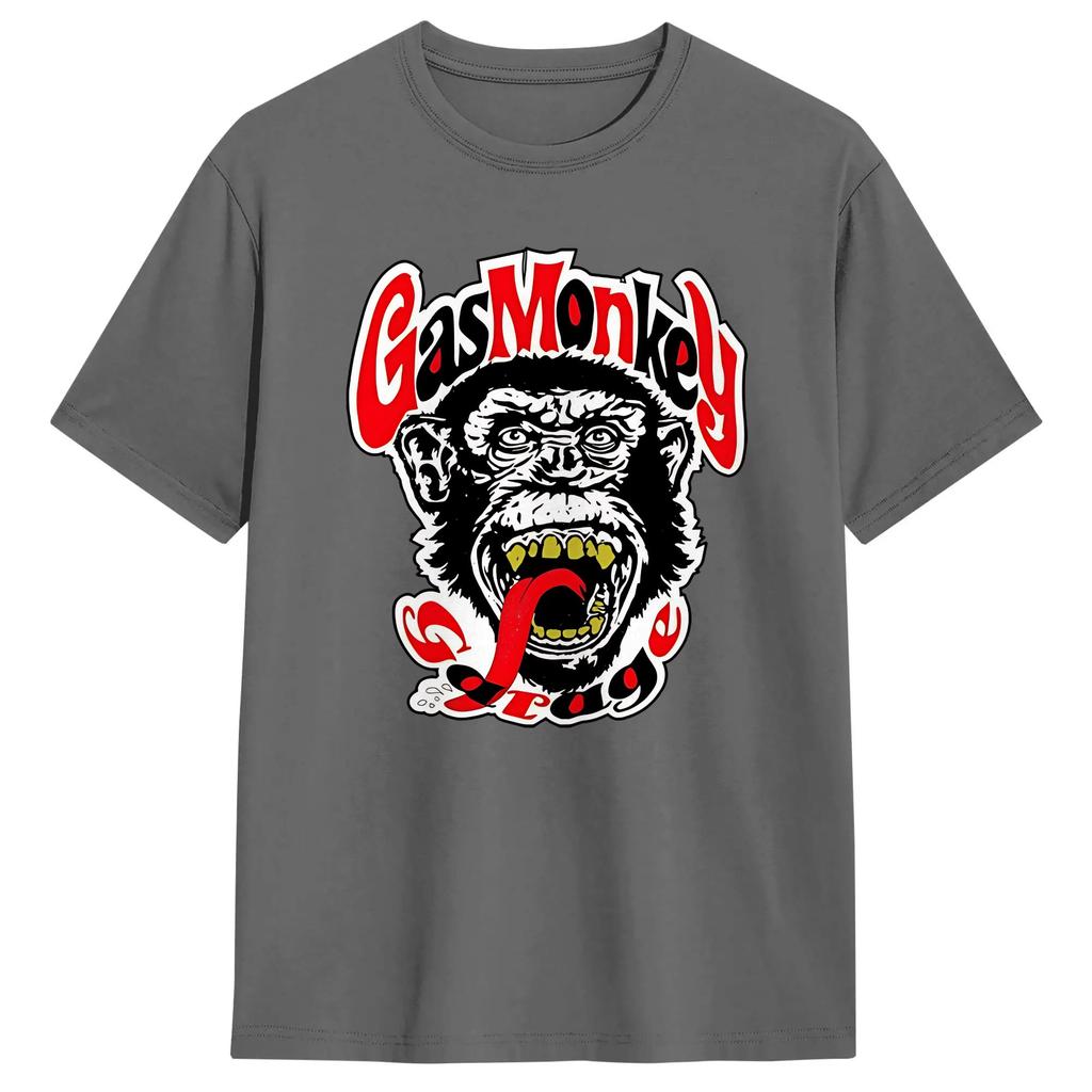 Monkey Gas Garage TShirt Unisex Awesome Pure Cotton Tee Shirt Round Neck Short Sleeve T Shirts Adult Tops