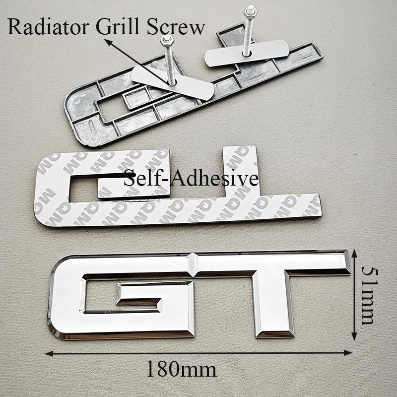 gjbmq10 3D Metal Logo GT Car Rear Boot Trunk Emblem Fender Side Front Grille Badge Sticker Decals For Mustang GT Accessories