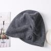 Autumn and winter new% wool pleated hemming stacked hat sleeve knitted cold hat bag head hat