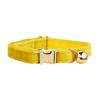 Yellow Velvet Cat Collar With Cute Bell Bow Small Dogs Pet Supplies