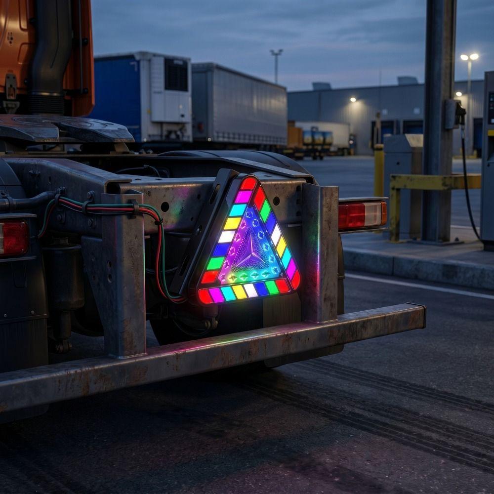 RGB Color Tail Lights Tricolor Triangular LED Lights Universal Strobe Light Modification Parts