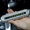 Алмазный кристалл временная карта парковки автомобиля телефонный номерной знак магнитный адсорбционный дизайн блестящие автомобильные аксессуары для женщин