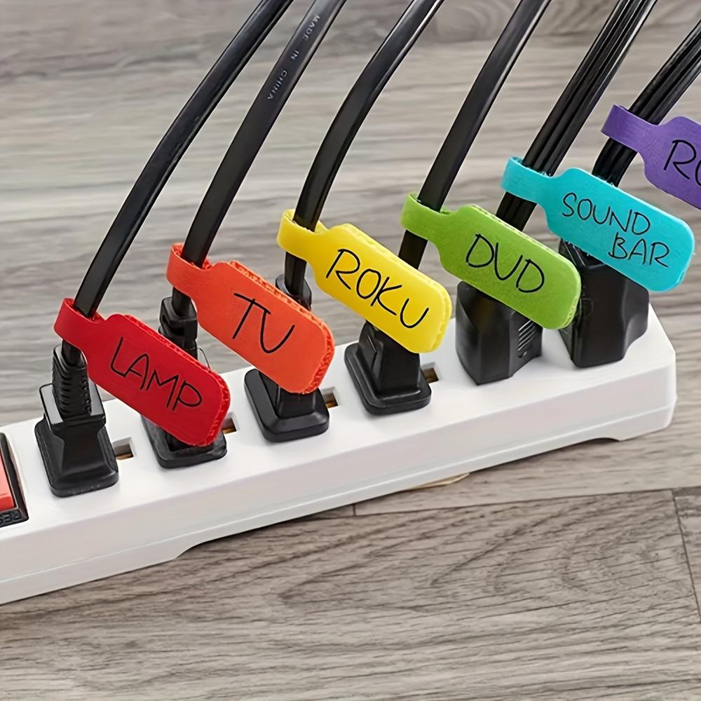 10-30pcs Reusable Waterproof Cable Labels Color-Coded Organizer Straps Data Charger Cords Management Home Office Travel