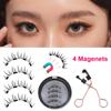 Многоразовые натуральные 4 магнита, клей не требуется, с аппликатором, магнитные ресницы, накладные ресницы