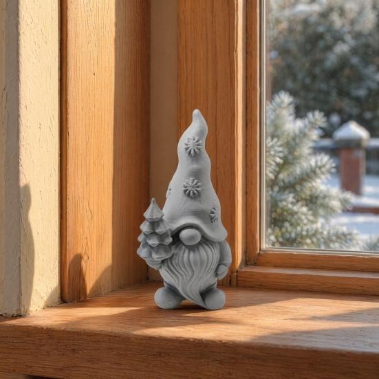 Flower Gnome Figurine, 3D Printed Small Gnome Garden Statue, Cute Dwarf Ornament for Yard, Lawn, Patio Decor