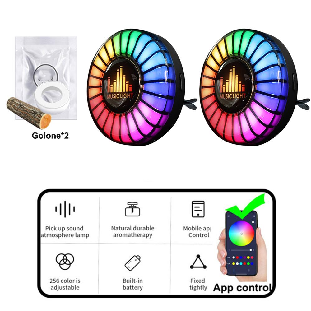 256 цветов автомобильная музыкальная ритм-лампа освежитель воздуха RGB светодиодная лента управление через приложение звуковое управление атмосферное освещение автомобильные аксессуары