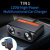 7 в 1 120 Вт автомобильное зарядное устройство адаптер PD USB гнездо прикуривателя разветвитель быстрая зарядка со светодиодным вольтметром DC розетка автомобильные аксессуары
