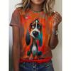 Summer Women's T Shirt Dog Print Casual Short Sleeve 3d T Shirts Fashion Streetwear Crew Neck Pullover Oversized Female Clothing