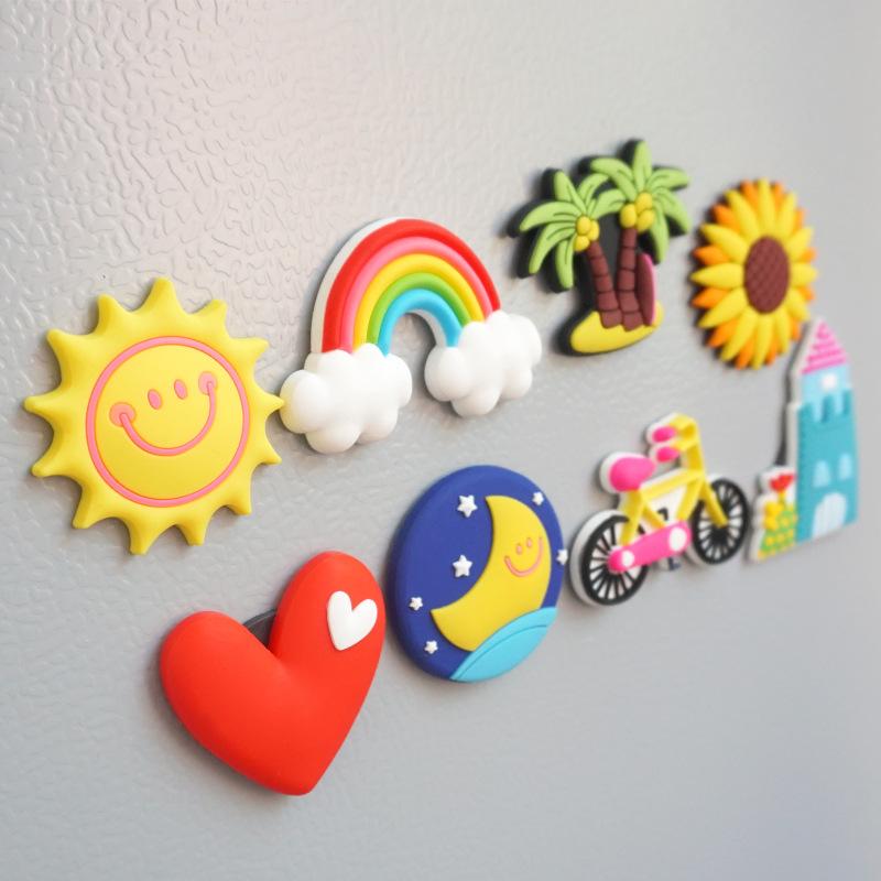 Cute Cartoon Fridge Magnets Rainbow Sun Magnetic Stickers for Message Board Blackboard Magnetic Stickers Kawaii Home Decor