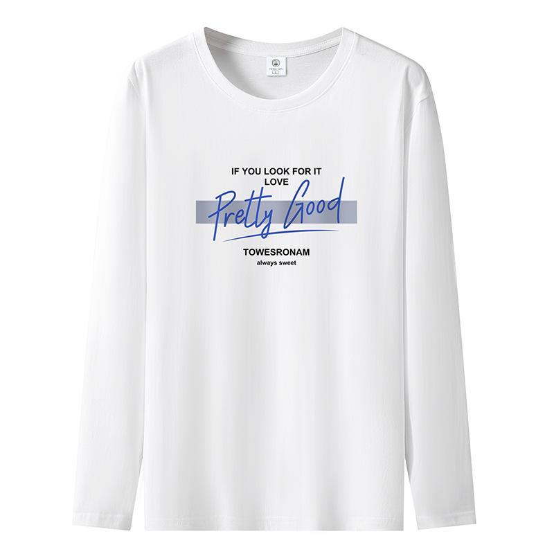 Футболка с длинными рукавами Pretty Good Pattern Mens Pure Cotton Man Casual Pullover S-5XL