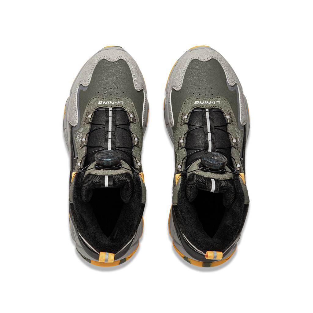 Li Ning Kids Sports Lifestyle Atmospheric Minimalist Comfortable Non-Slip Shock Absorbing Wear-Resistant Warm Kids Casual Shoes YKCU172-25