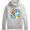 Polo Ralph Lauren Толстовка унисекс с капюшоном и принтом пони, на флисовой подкладке, серая, SS22, 710868912002