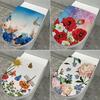 Rose Flower Butterfly Pattern Toilet Stickers Bathroom Decoration Stickers Self-Adhesive Paintings Removable Pvc Sticker