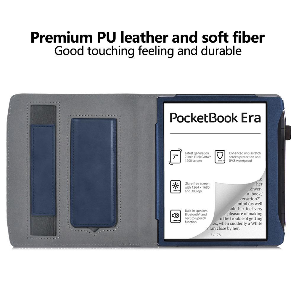 Бизнес-чехол для PocketBook Era Lite Цветной 7-дюймовый чехол для электронной книги с ремешком для руки PB700 PB700K3 Чехол-книжка с подставкой Автоматический сон/пробуждение