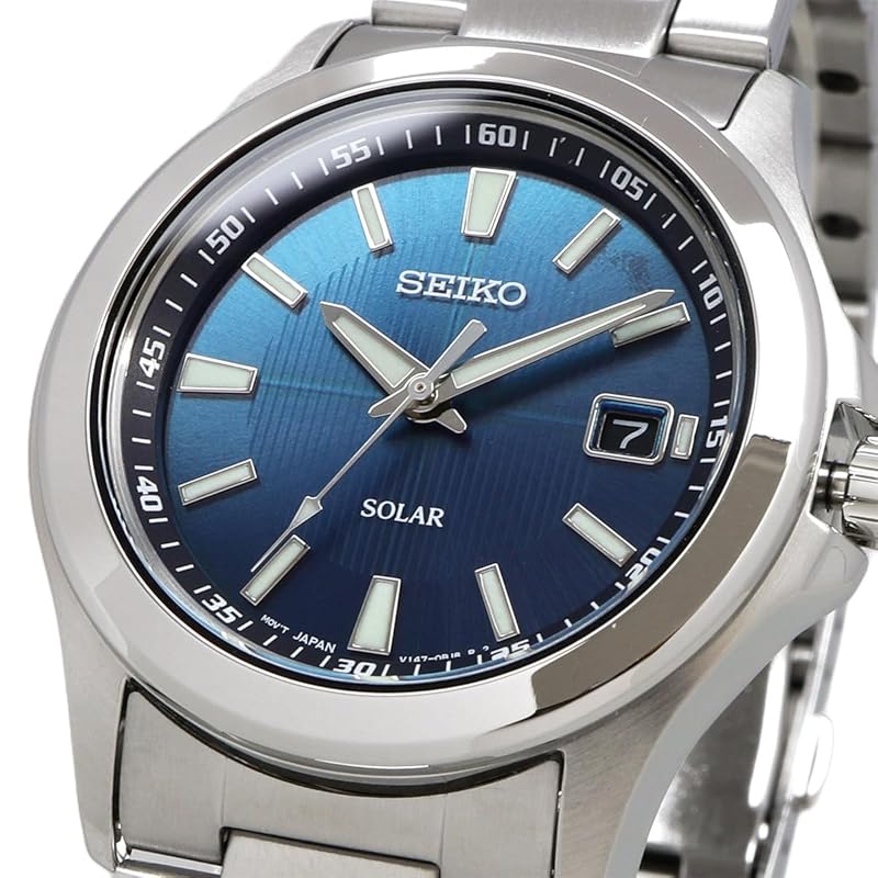 Мужские часы Seiko Solar Quartz SBPN071, Серебристый/Синий [Официальный японский продукт]