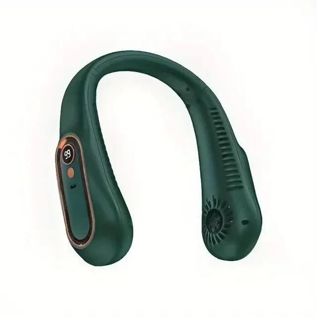 Шейный безлопастной вентилятор Мини-сверхдолгий срок службы Портативный ленивый бесшумный вентилятор USB-зарядка Студенческий спортивный офис Цифровой дисплей Мощность 5 передач